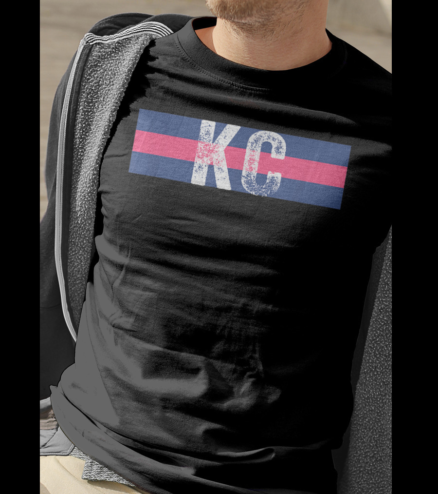 KC Royal Blue Pink Vintage Kansas City Stripes T-Shirt