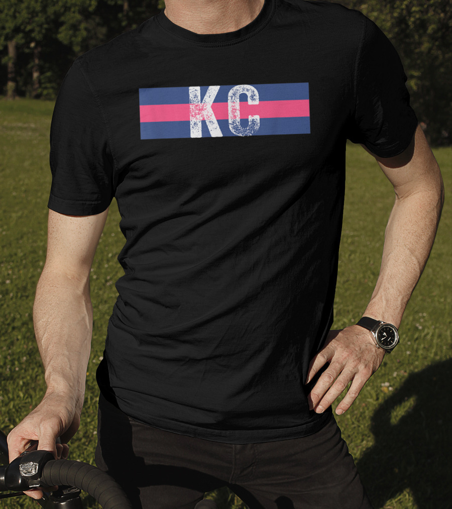 KC Royal Blue Pink Vintage Kansas City Stripes T-Shirt
