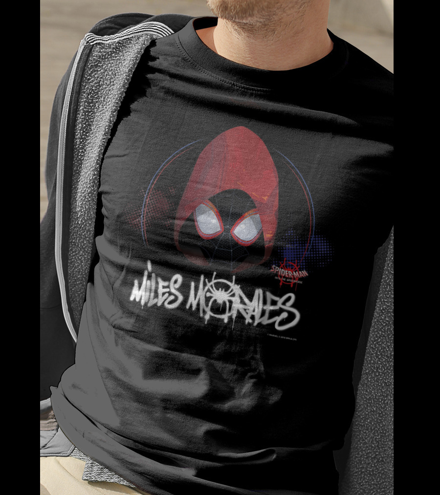 Marvel Spider Man Spiderverse Miles Morales Red Hood T-Shirt