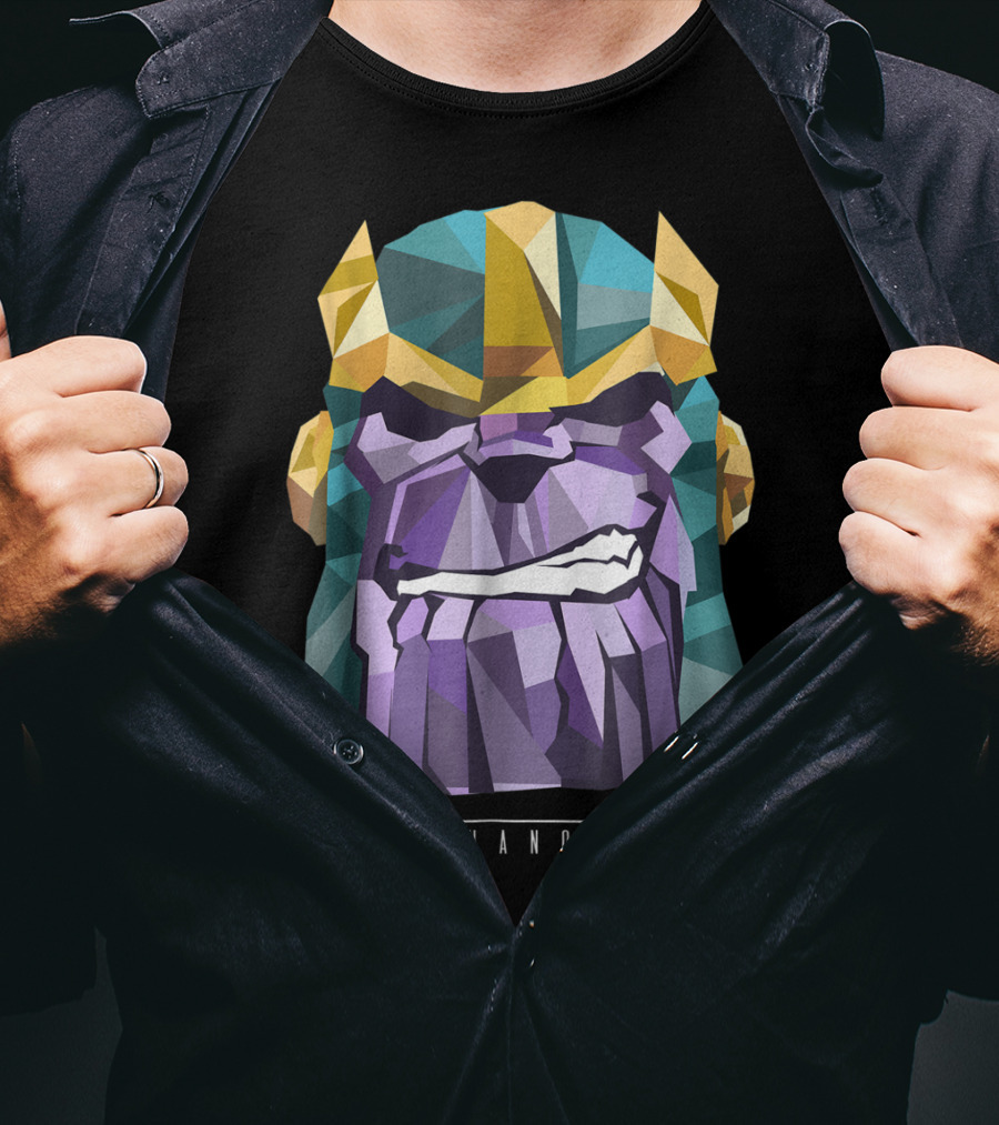 Marvel Thanos Geometric Low Poly Head T-Shirt
