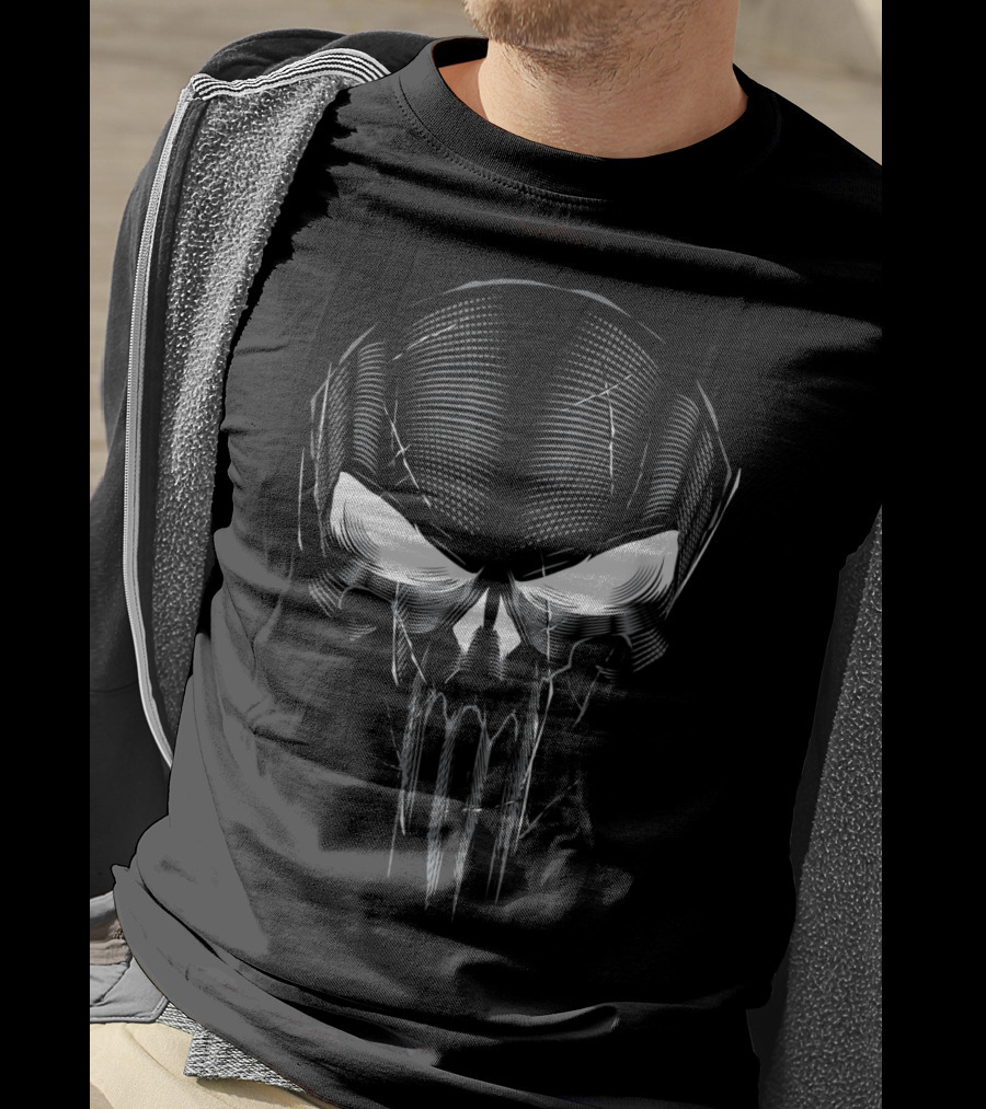 Marvel The Punisher Skull Glowing Eyes Iconic T-Shirt