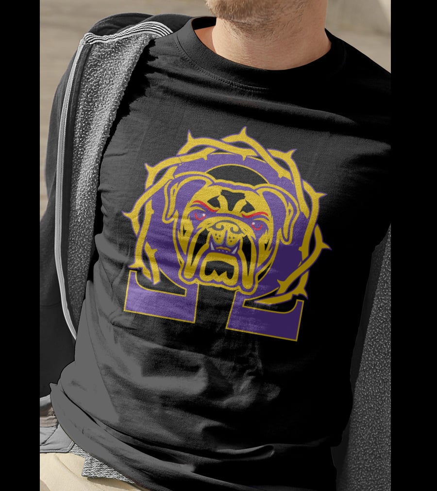 Omega Que Dawg Psi Phi Purple Gold Bulldog T-Shirt
