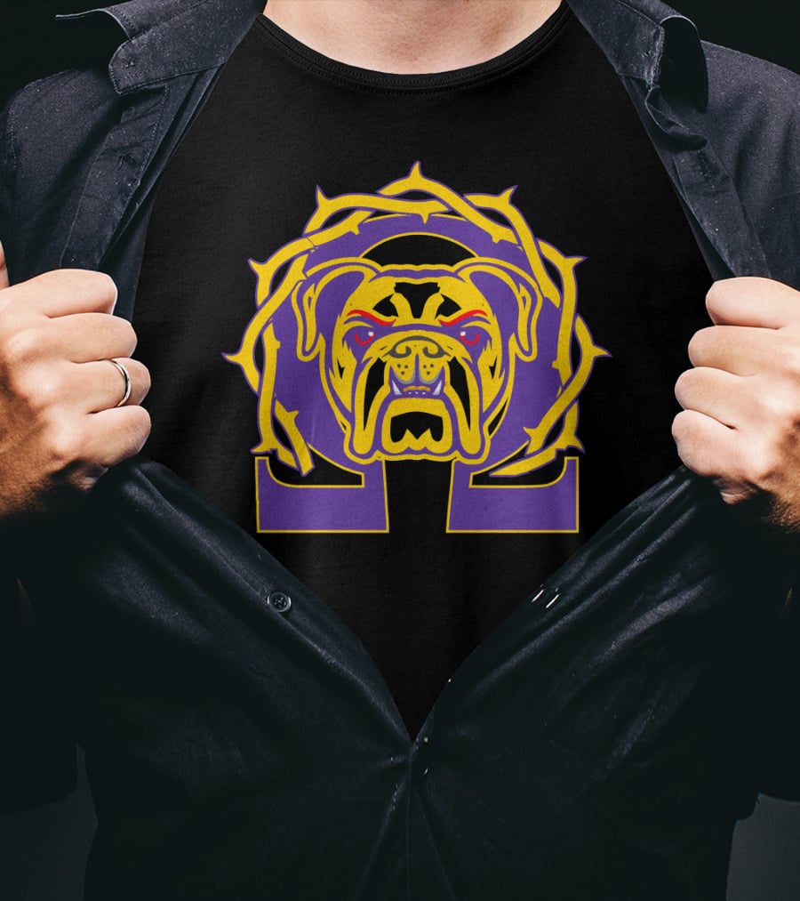 Omega Que Dawg Psi Phi Purple Gold Bulldog T-Shirt