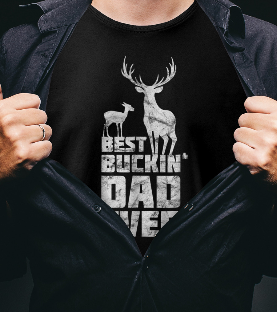 Best Buckin' Dad Ever Deer Stag And Fawn T-Shirt