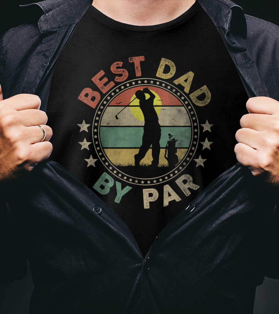Best Dad By Par Vintage Golf Father's T-Shirt