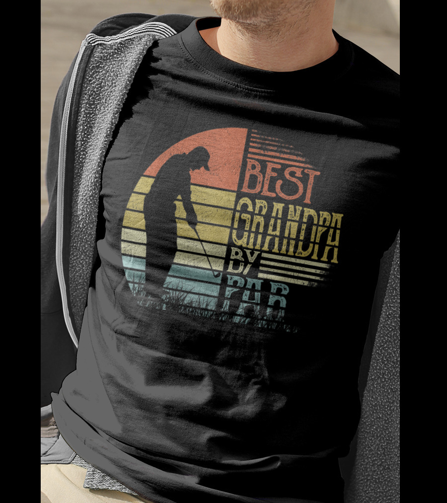 Best Grandpa By Par Father's Day Golf Vintage Retro T-Shirt