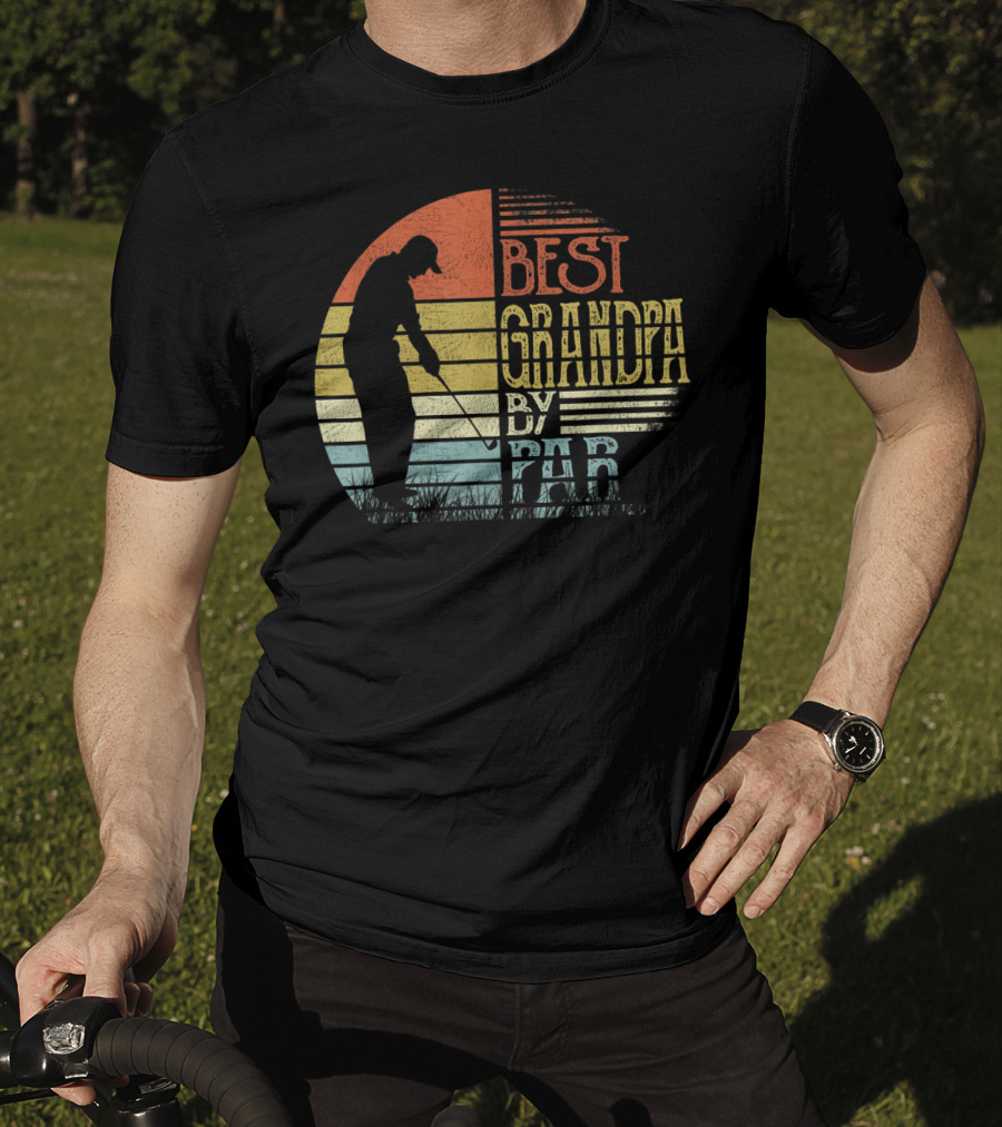 Best Grandpa By Par Father's Day Golf Vintage Retro T-Shirt