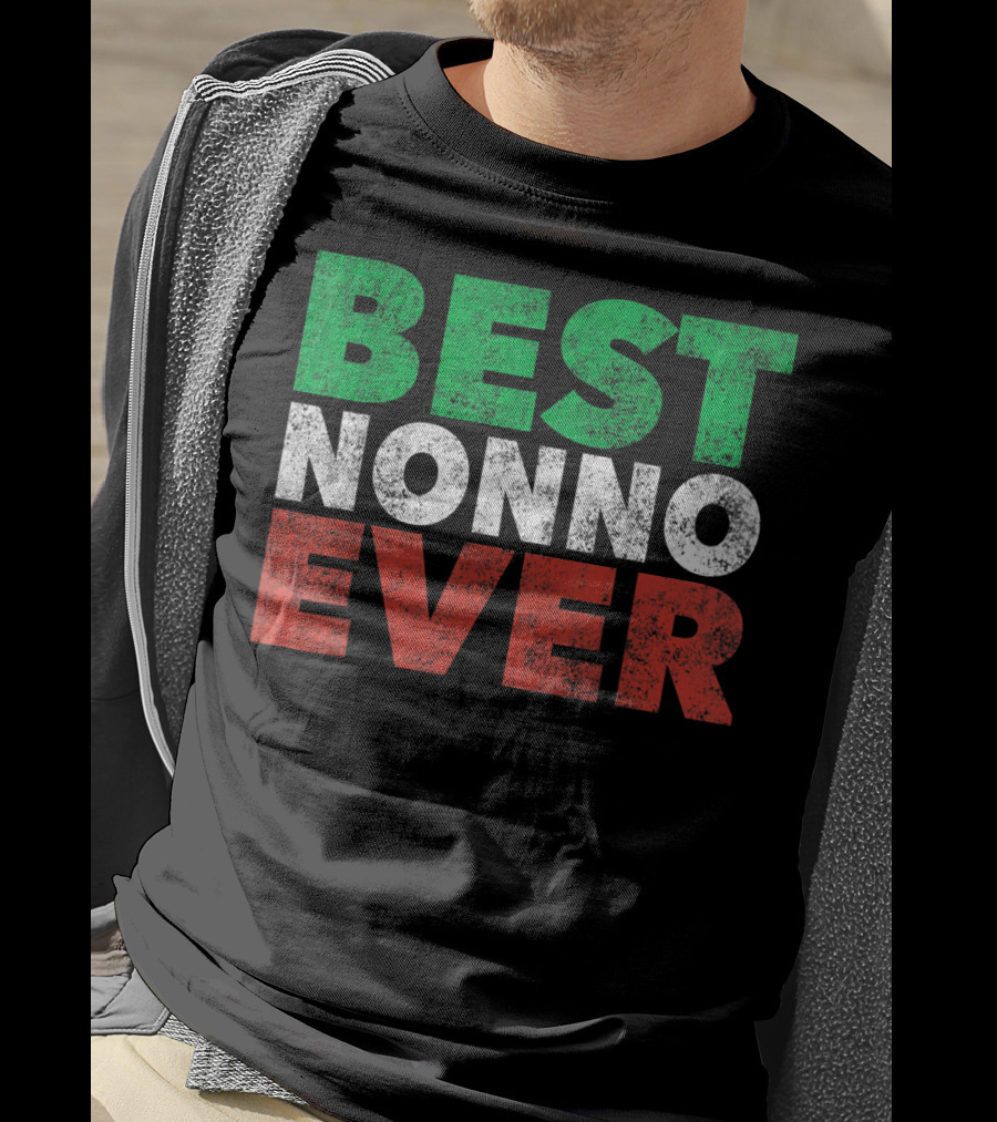 Best Nonno Ever Italian Grandfather Flag Colors T-Shirt