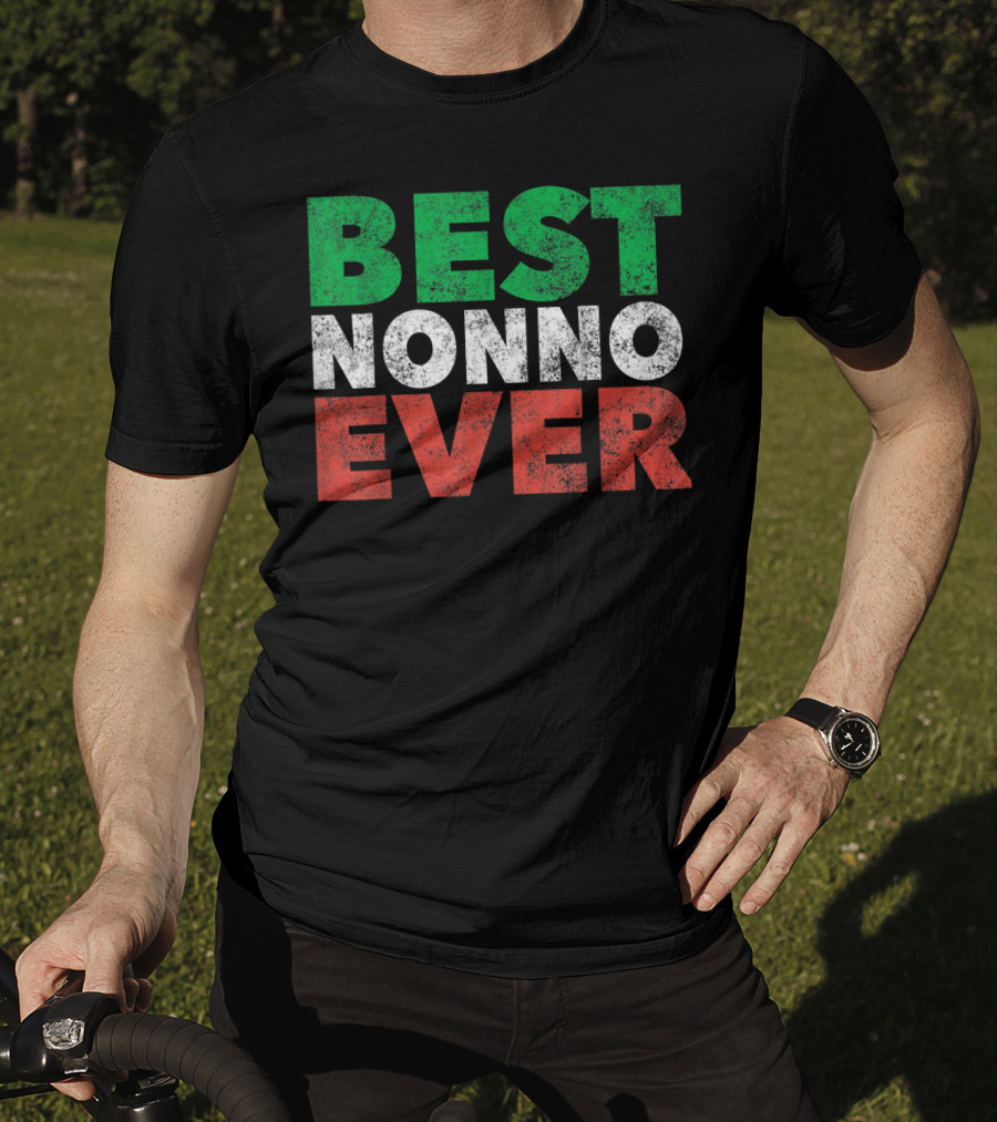Best Nonno Ever Italian Grandfather Flag Colors T-Shirt
