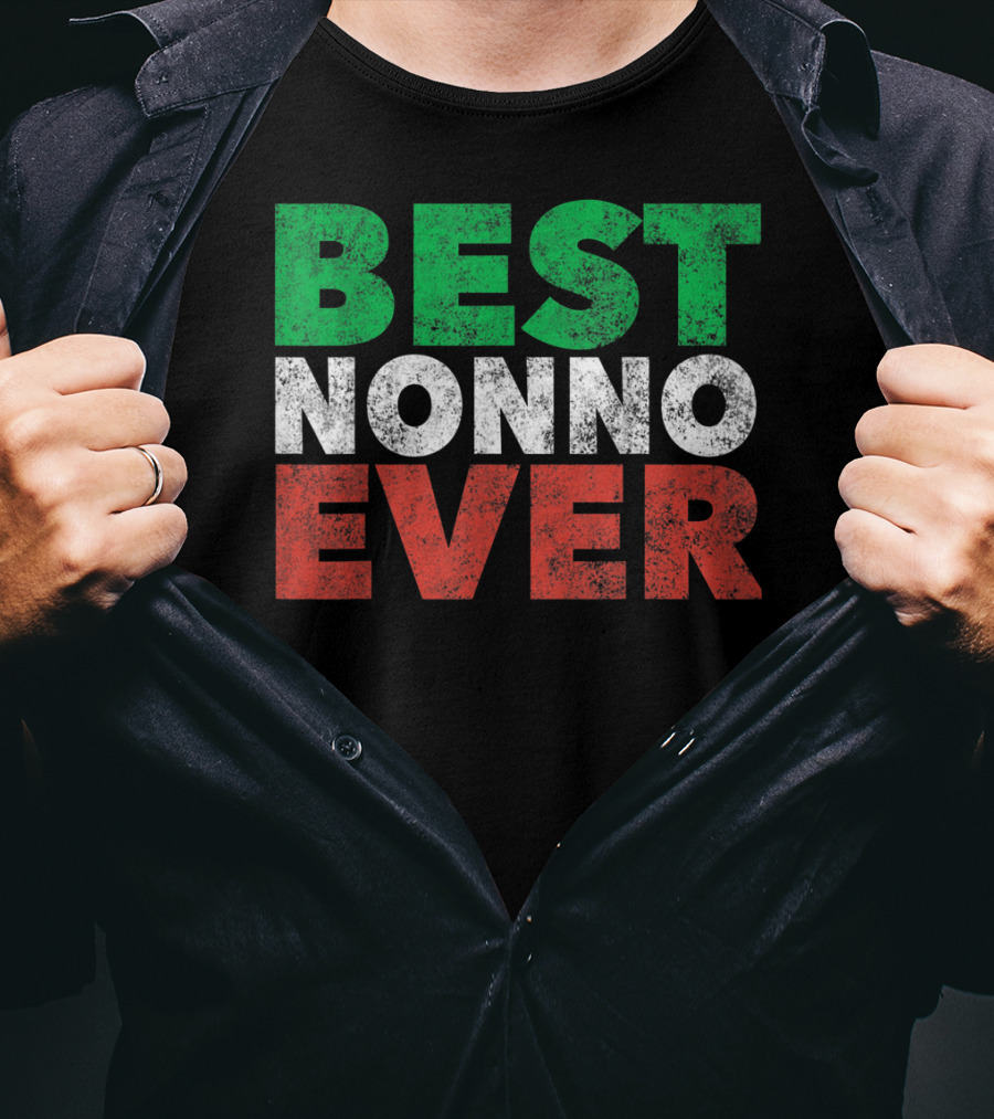 Best Nonno Ever Italian Grandfather Flag Colors T-Shirt