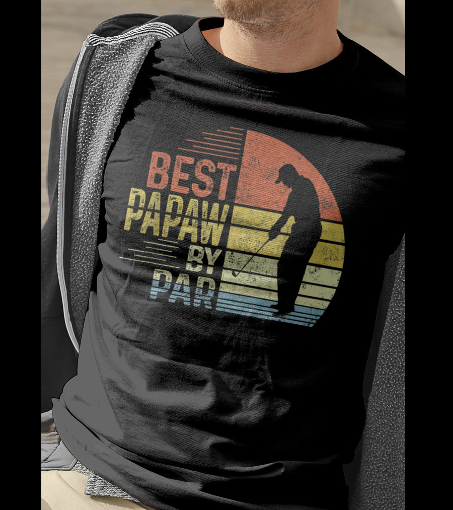 Best Papaw By Par Father's Day Golf Silhouette Vintage T-Shirt