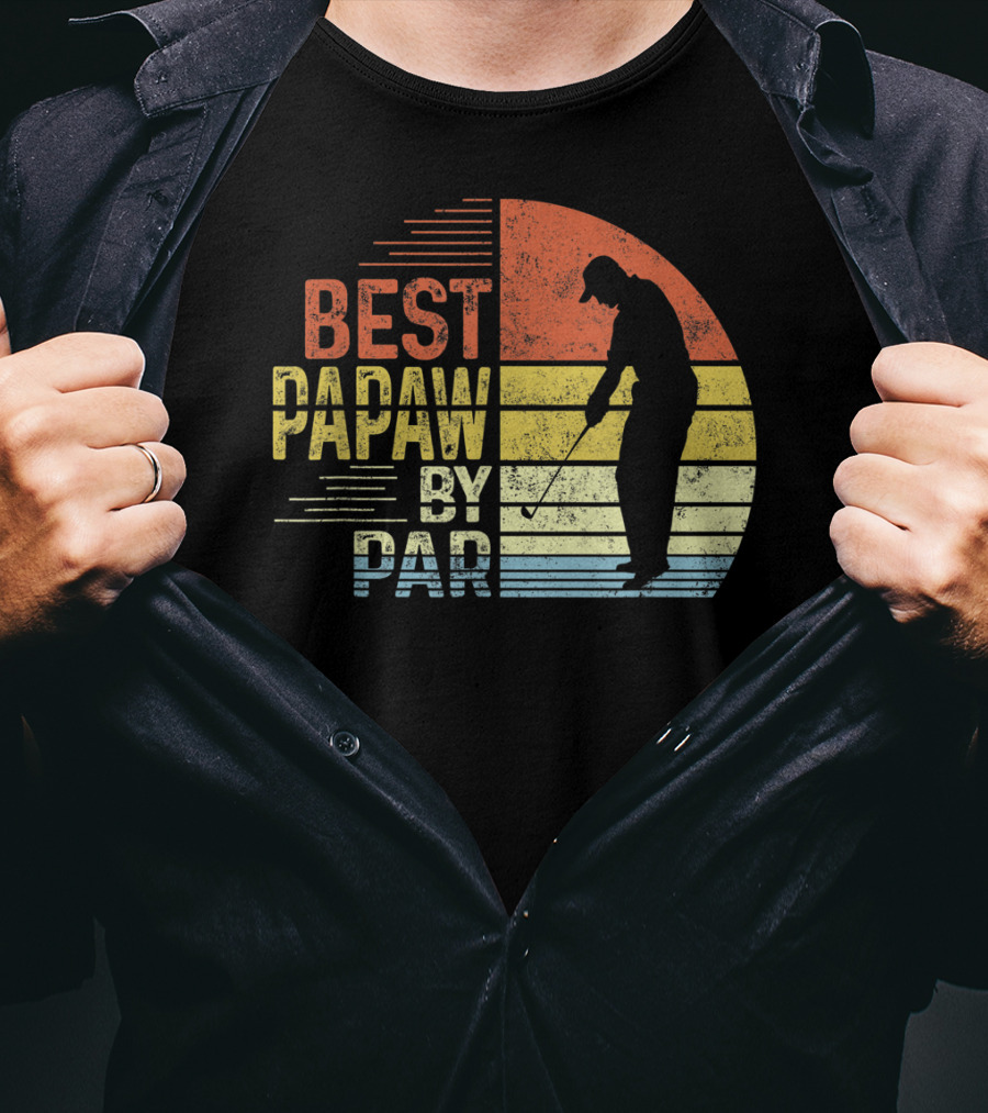 Best Papaw By Par Father's Day Golf Silhouette Vintage T-Shirt