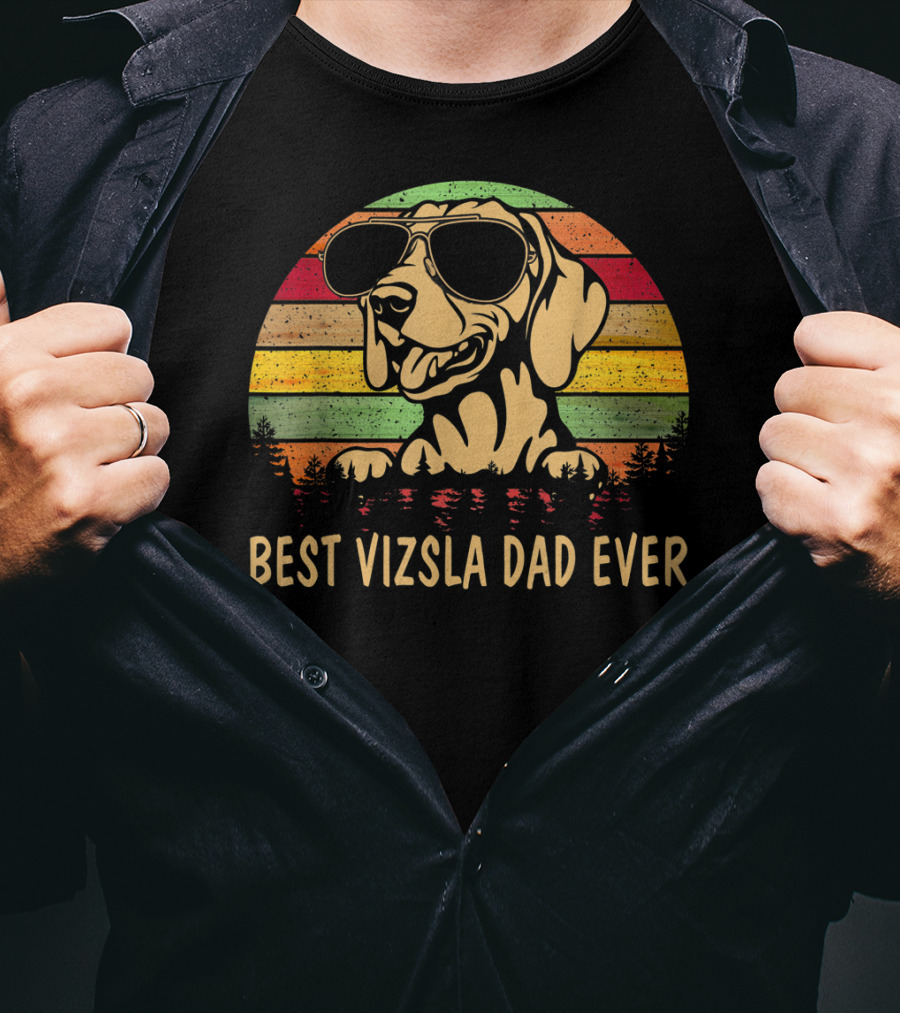Best Vizsla Dad Ever Men's Father's Day Vizsla Dog T-Shirt