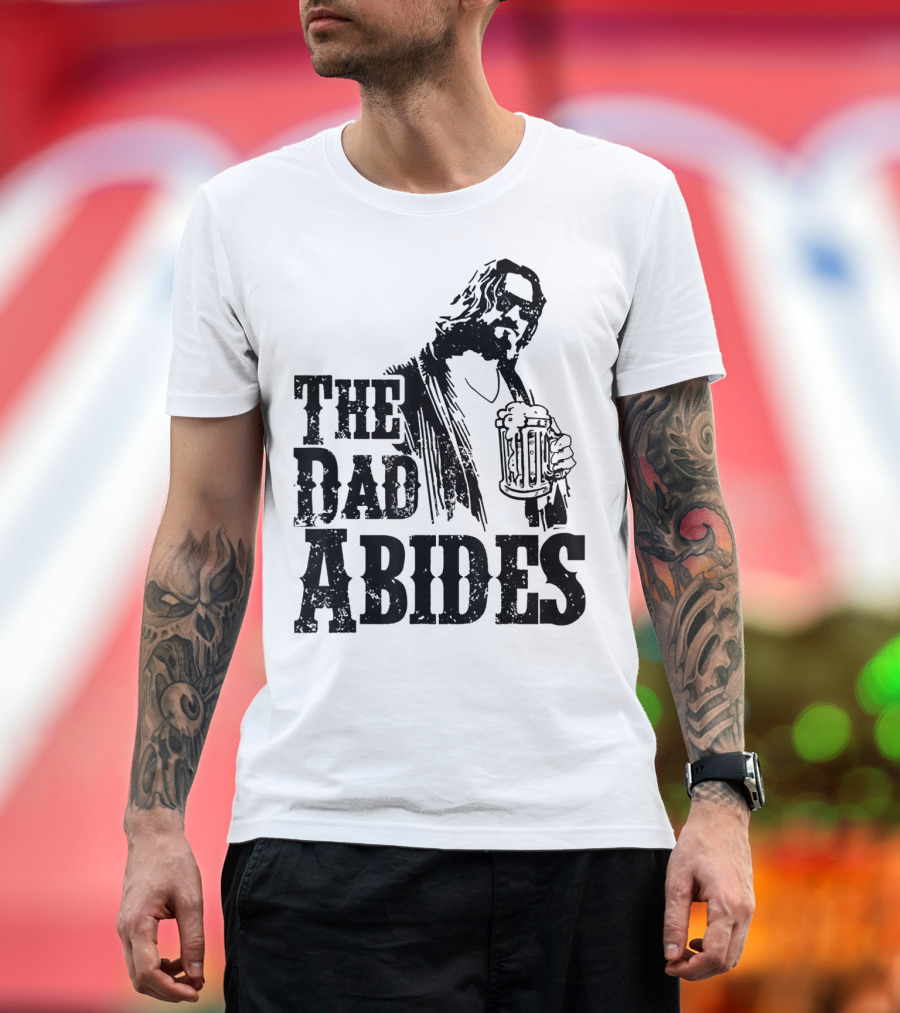Mens Dad Abides Holding Beer Mug T-Shirt