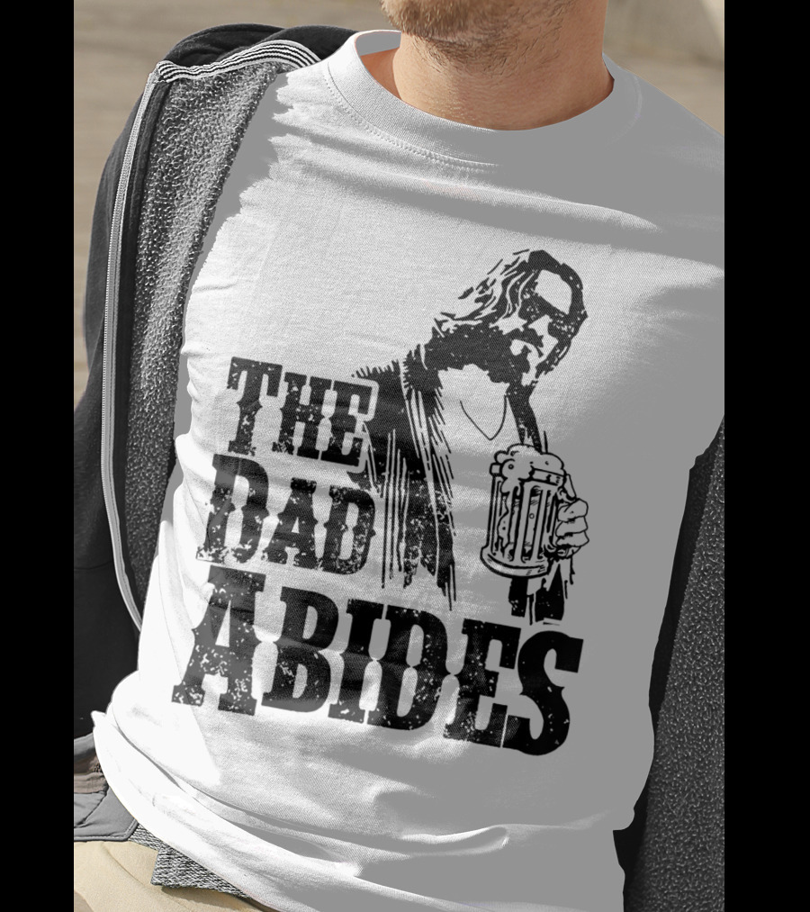 Mens Dad Abides Holding Beer Mug T-Shirt