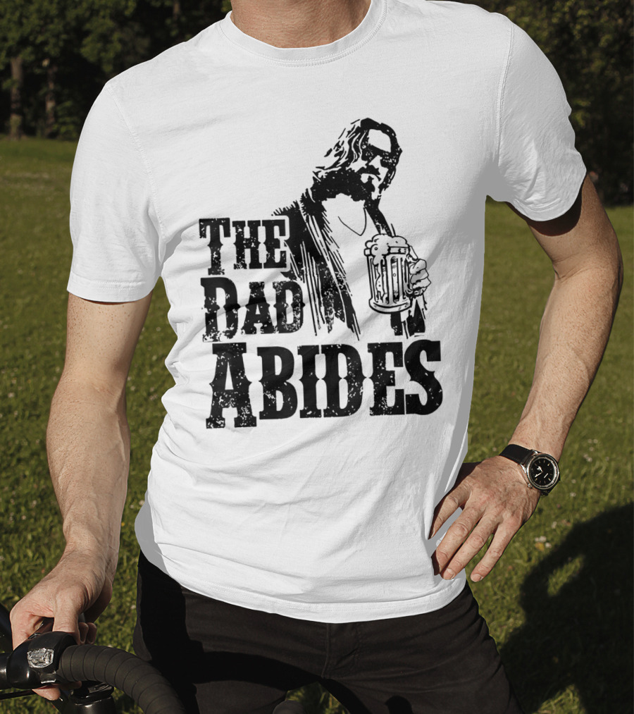Mens Dad Abides Holding Beer Mug T-Shirt