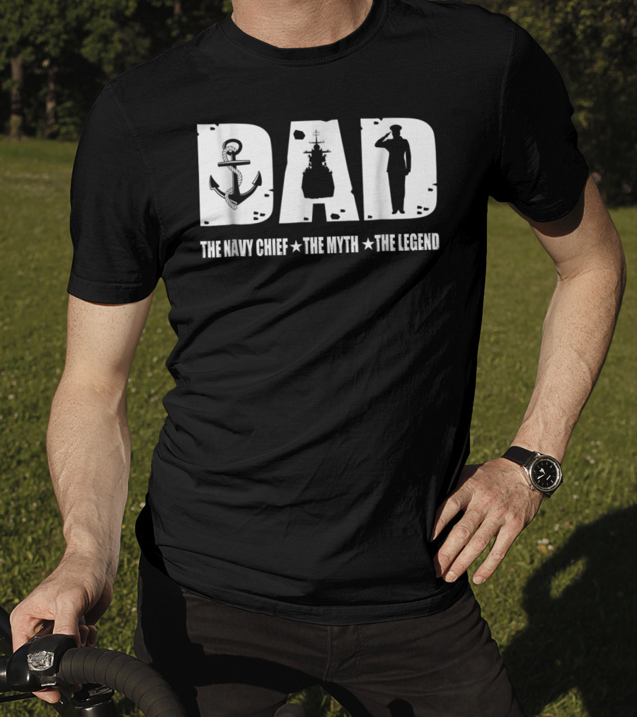 Mens Veteran Dad The Navy Chief The Myth The Legend T-Shirt