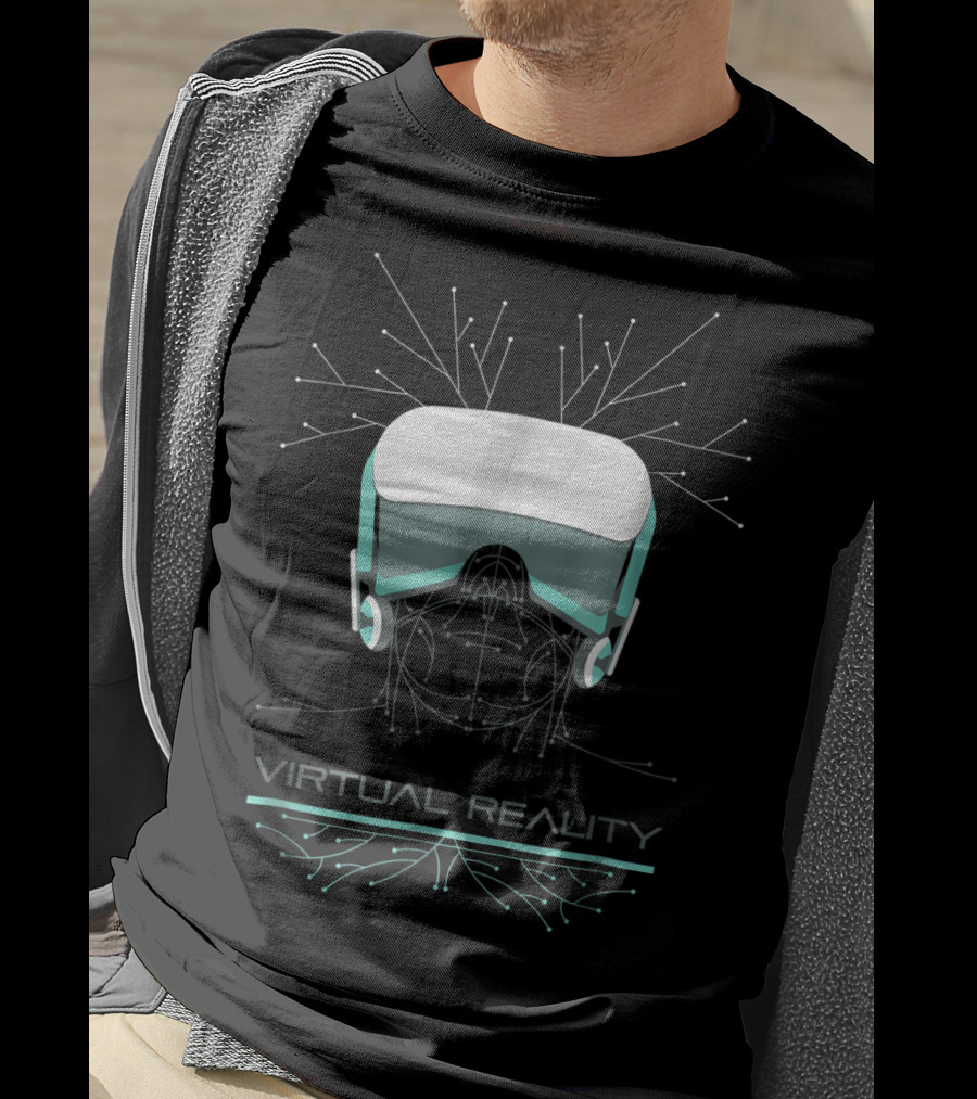 Virtual Reality VR Games Men's Headset Simulation Experience T-Shirt