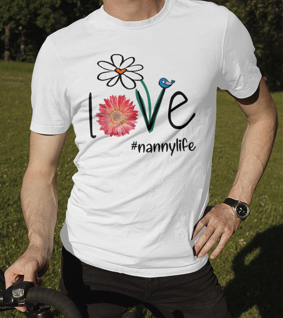 Love Floral Heart Mom Nanny Life #mimilife T-Shirt