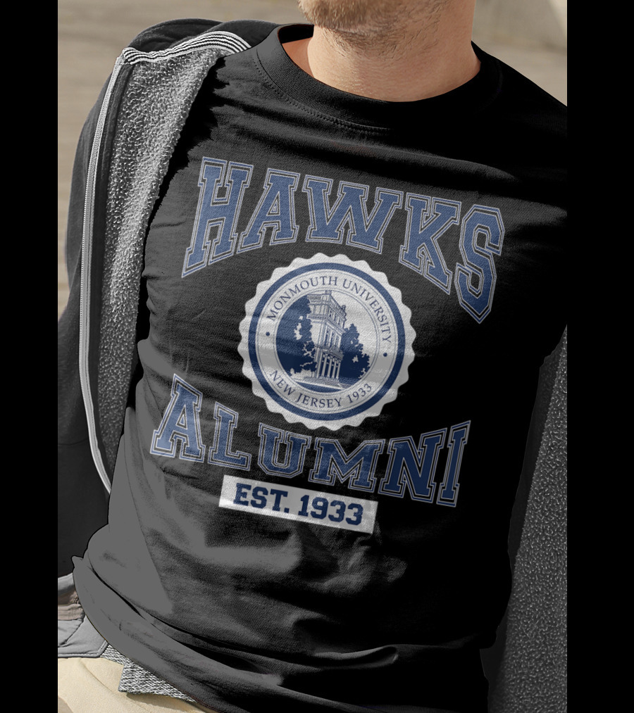 Hawks Alumni Monmouth University New Jersey 1933 Est. 1933 T-Shirt
