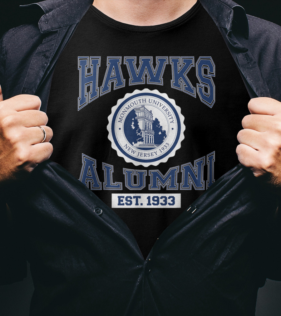 Hawks Alumni Monmouth University New Jersey 1933 Est. 1933 T-Shirt