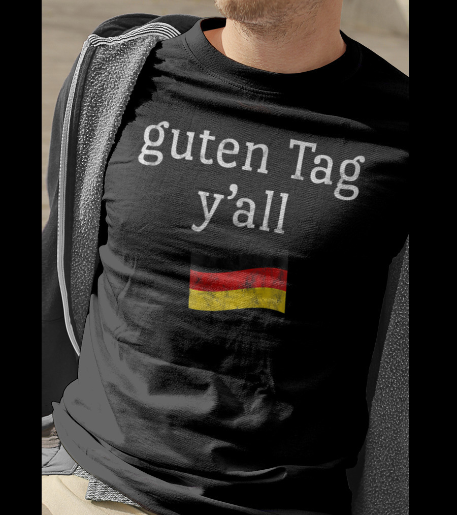 Guten Tag Y'all Oktoberfest Costume Funny Outfit Texas Ger Flag T-Shirt