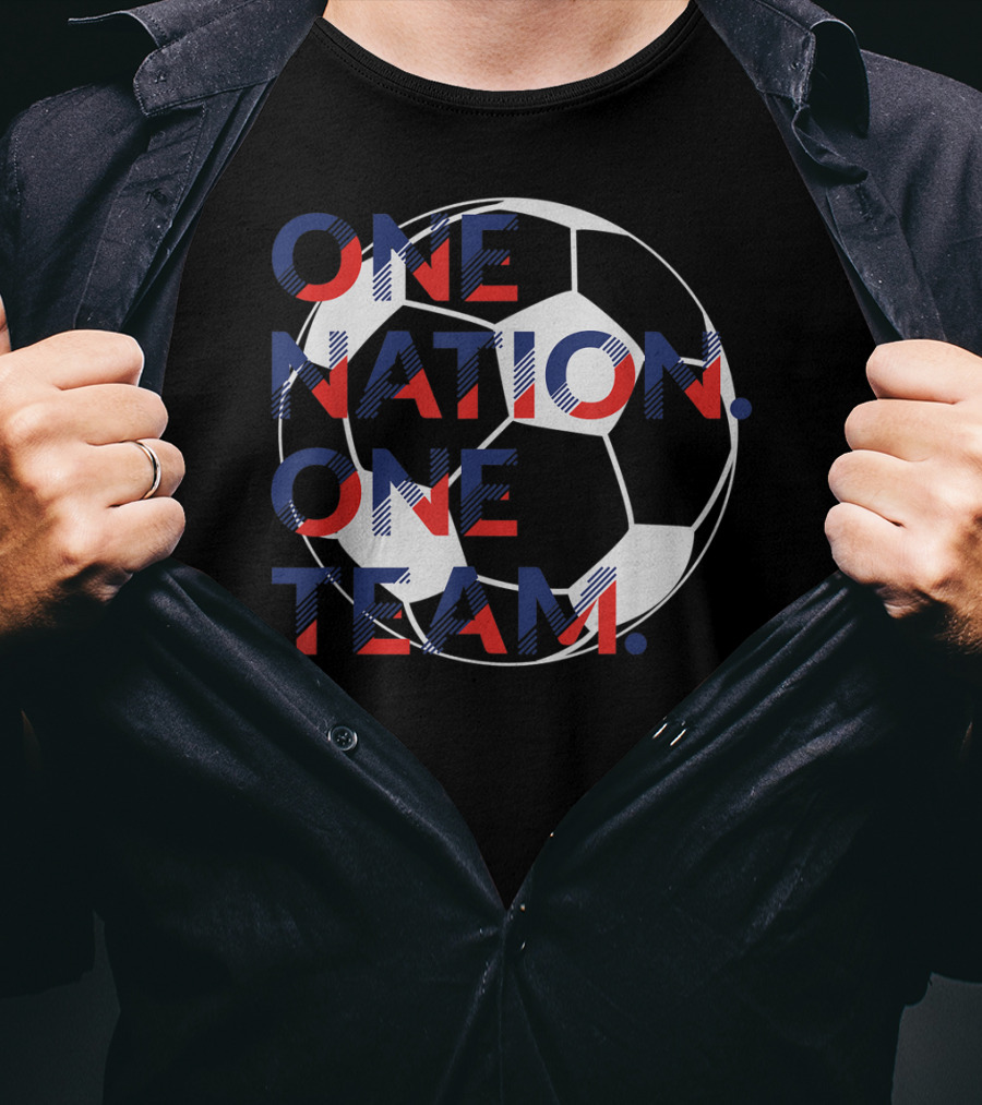 One Nation One Team Soccer Ball United States France T-Shirt
