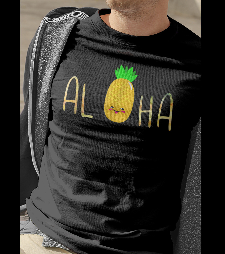 Aloha Pineapple Hawaii Beaches Hawaiian Fruit T-Shirt