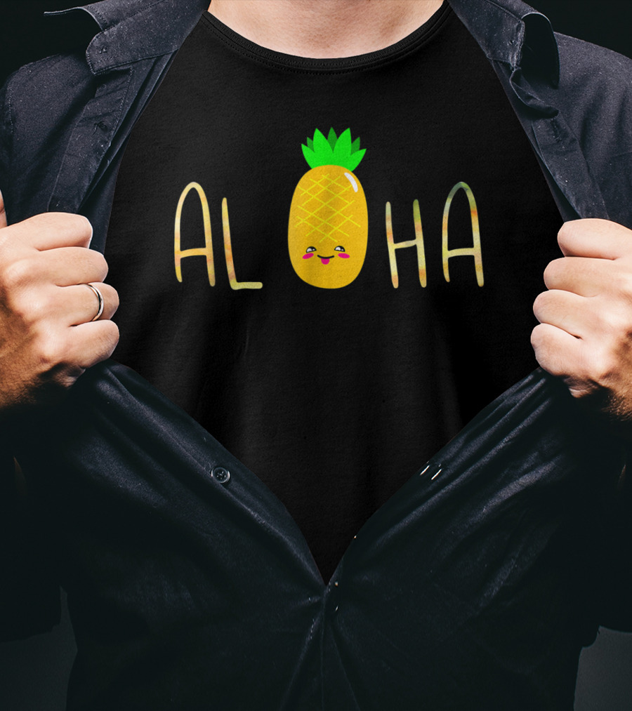 Aloha Pineapple Hawaii Beaches Hawaiian Fruit T-Shirt