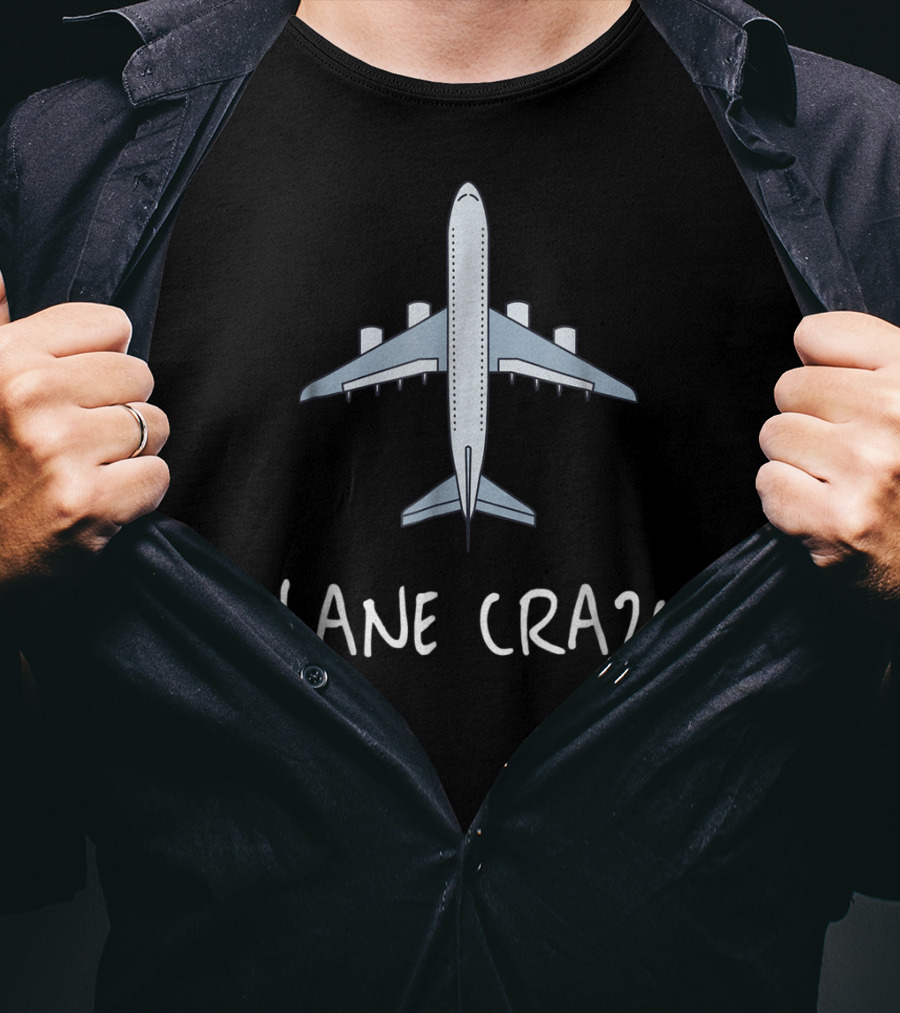 Plane Crazy Funny Aviation Lover Airplane Aficionado T-Shirt