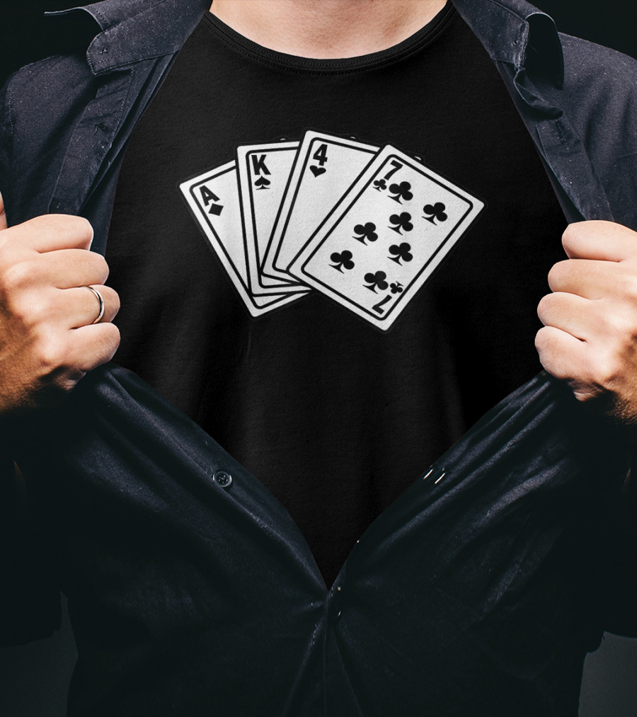 AK 47 Funny Poker Cards Playing Hand T-Shirt