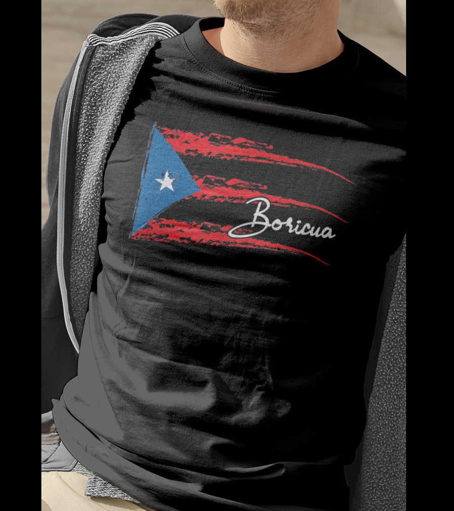 Boricua Puerto Rico Flag Scratched T-Shirt