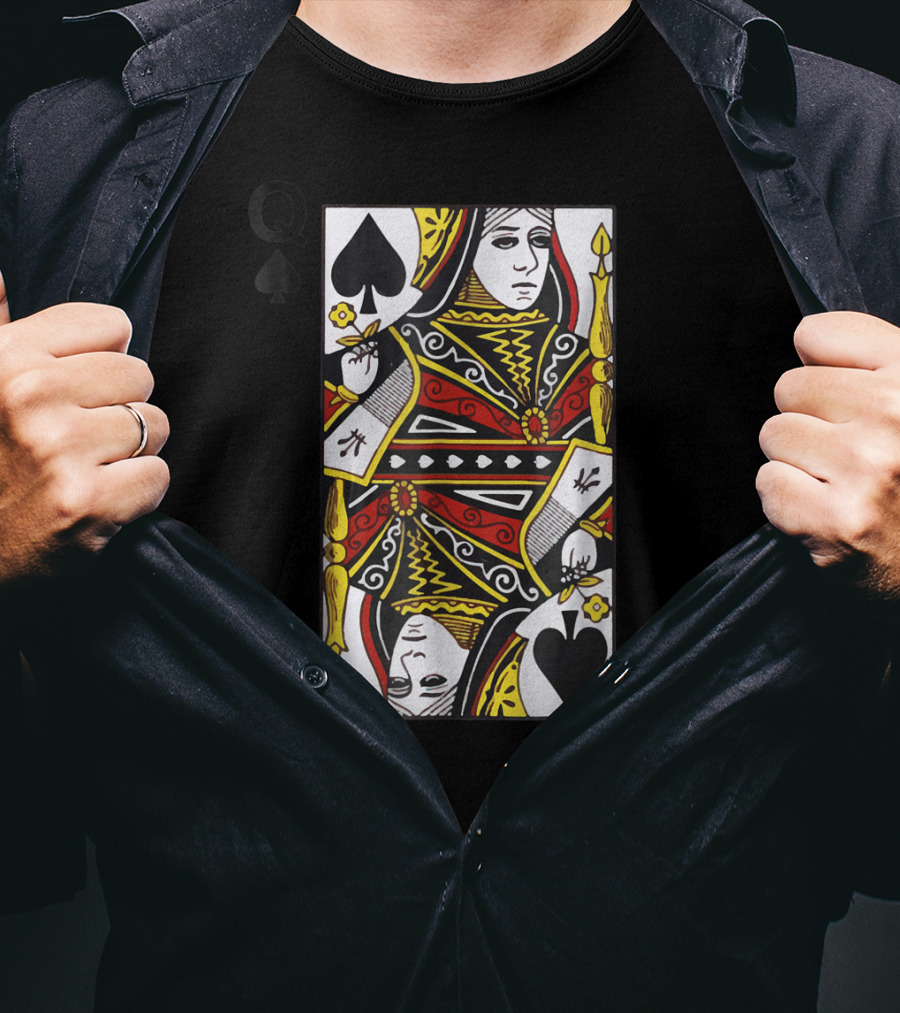 Queen Of Spades Playing Card Poker Blackjack T-Shirt