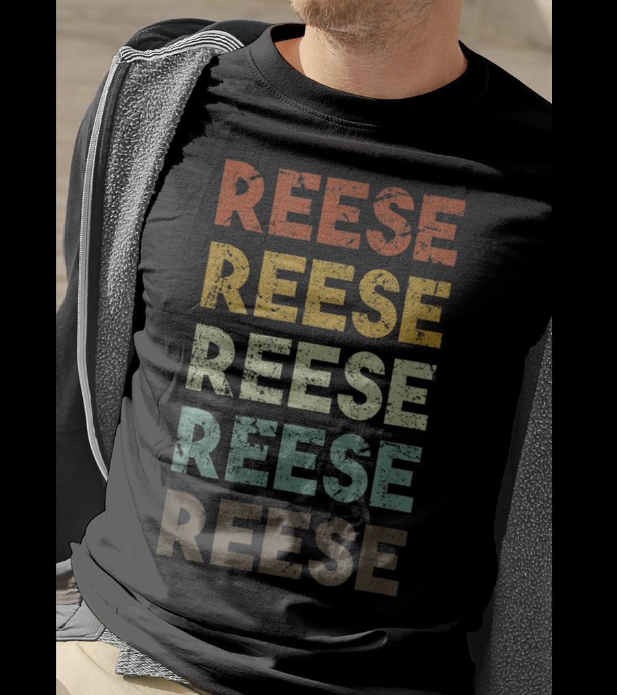 Reese Michigan Vintage Retro Colorful Stacked Text T-Shirt