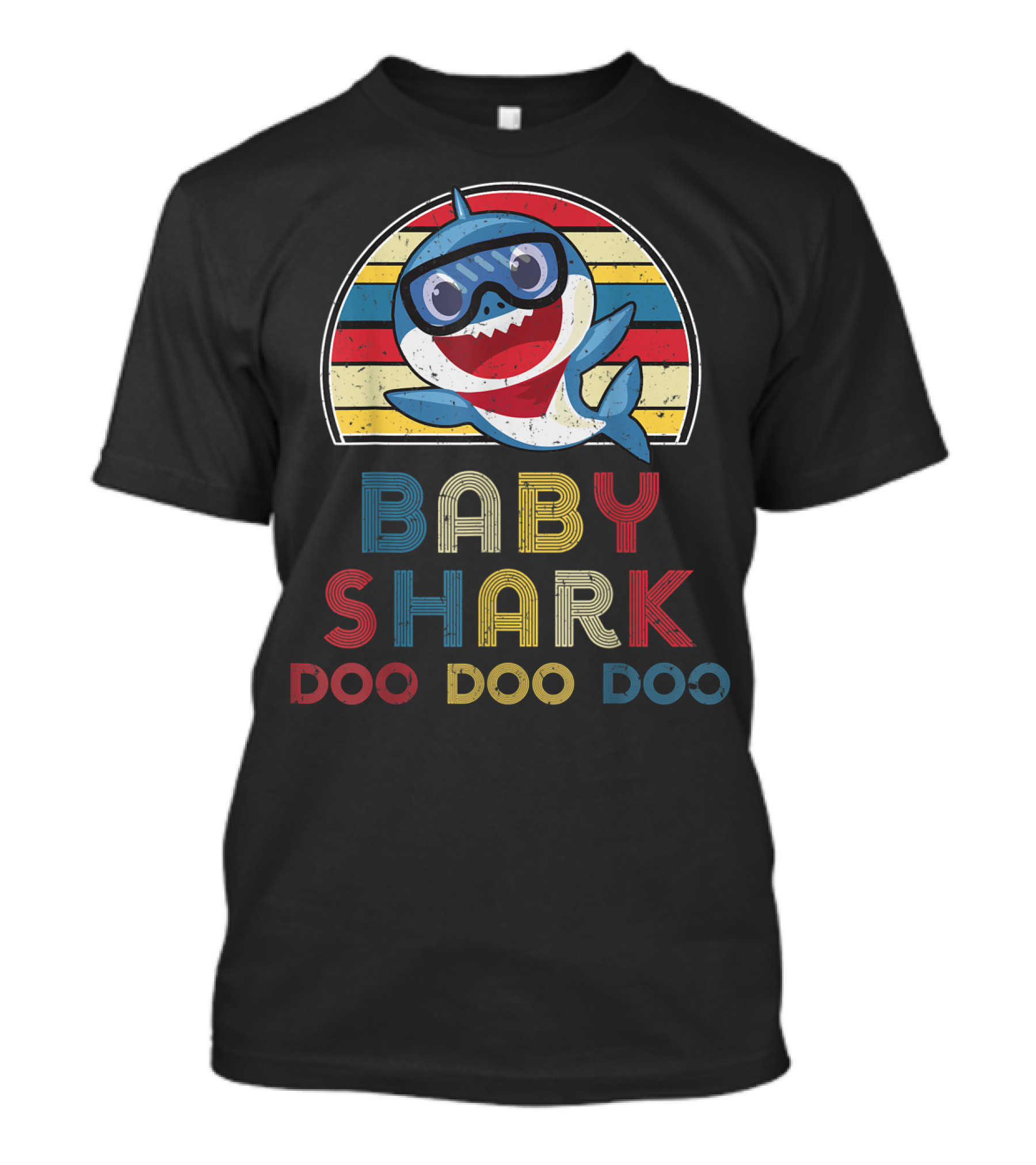 Retro Vintage Baby Shark Doo Doo Doo Stripes Boy T-Shirt