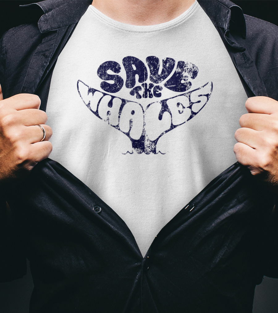 Save The Whales Distressed Vintage Environmentalist T-Shirt