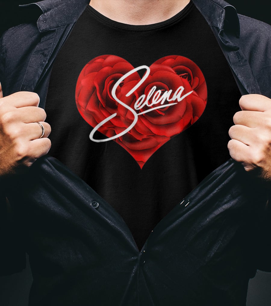 Selena Red Rose Heart T-Shirt