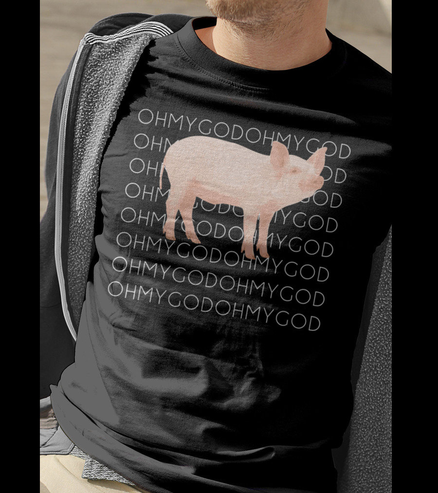Shane Dawson Oh My God Pig Repeated Text T-Shirt
