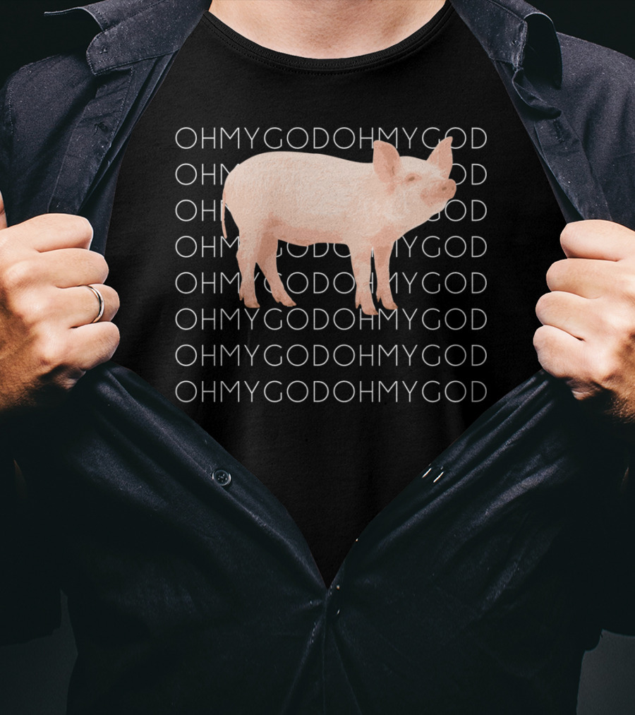 Shane Dawson Oh My God Pig Repeated Text T-Shirt