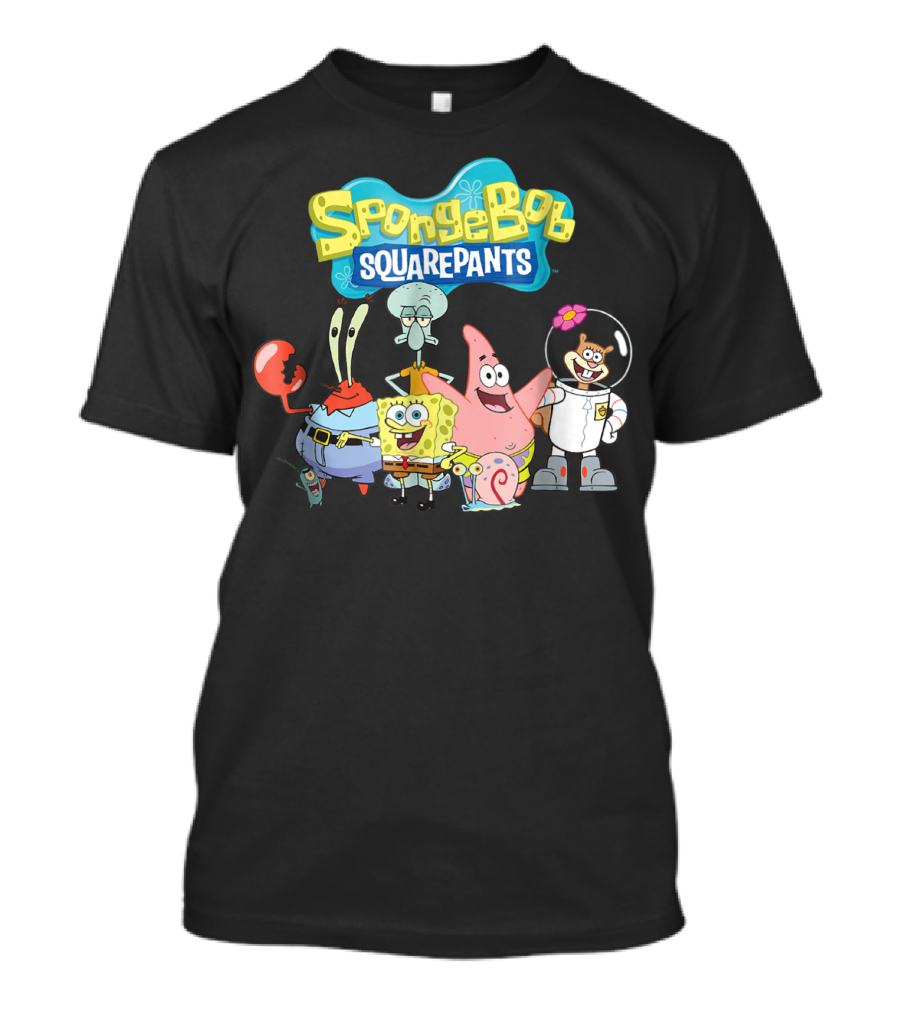 SpongeBob SquarePants Characters Group Featuring Mr. Krabs, Squidward, Patrick, Sandy, And Gary T-Shirt