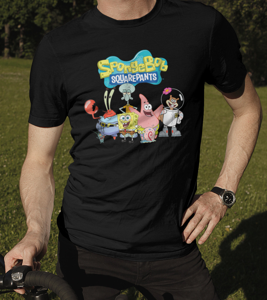 SpongeBob SquarePants Characters Group Featuring Mr. Krabs, Squidward, Patrick, Sandy, And Gary T-Shirt