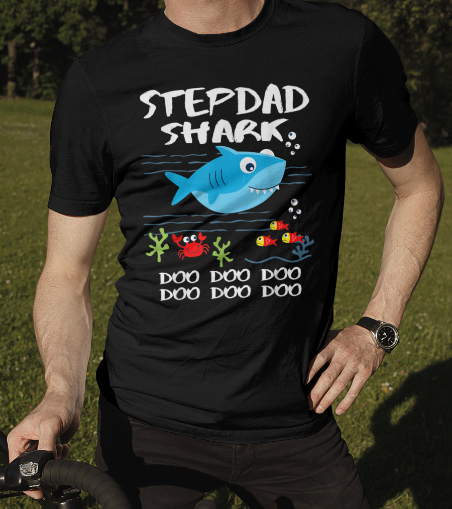 Stepdad Shark Doo Doo Doo Baby Shark Inspired T-Shirt