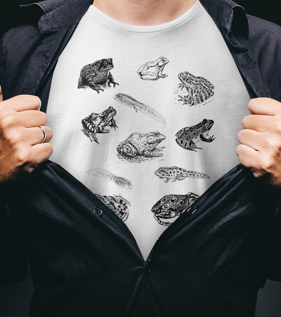 Tadpole Frog Toad Collage For Frog Lovers T-Shirt