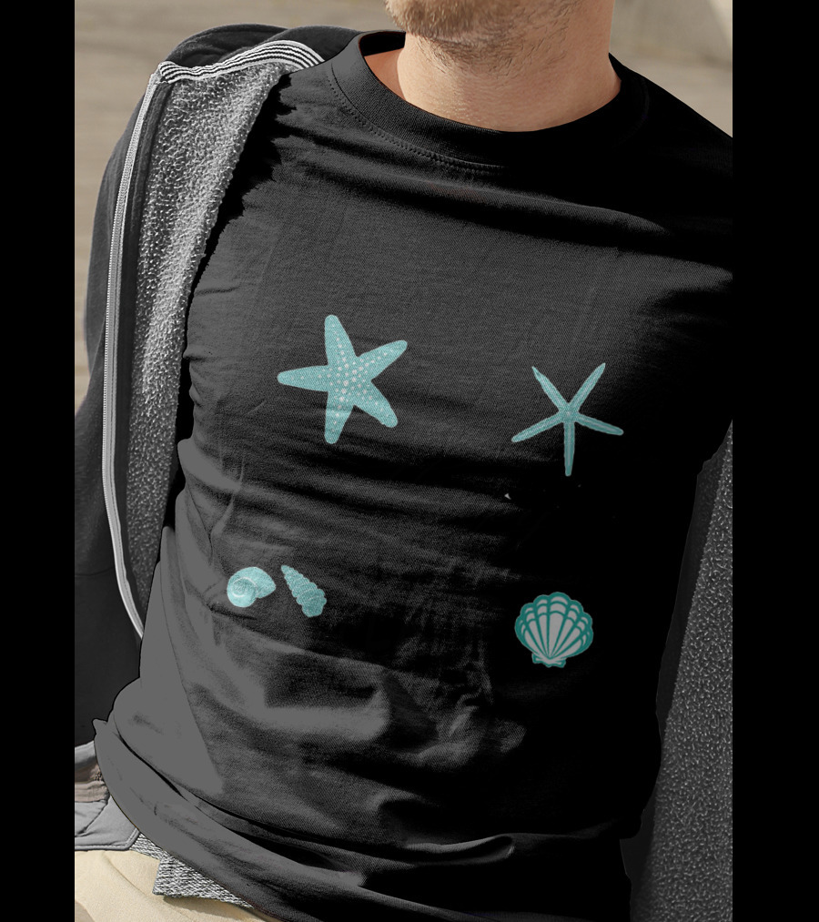 The Beach Is My Happy Place Starfish Seashells T-Shirt