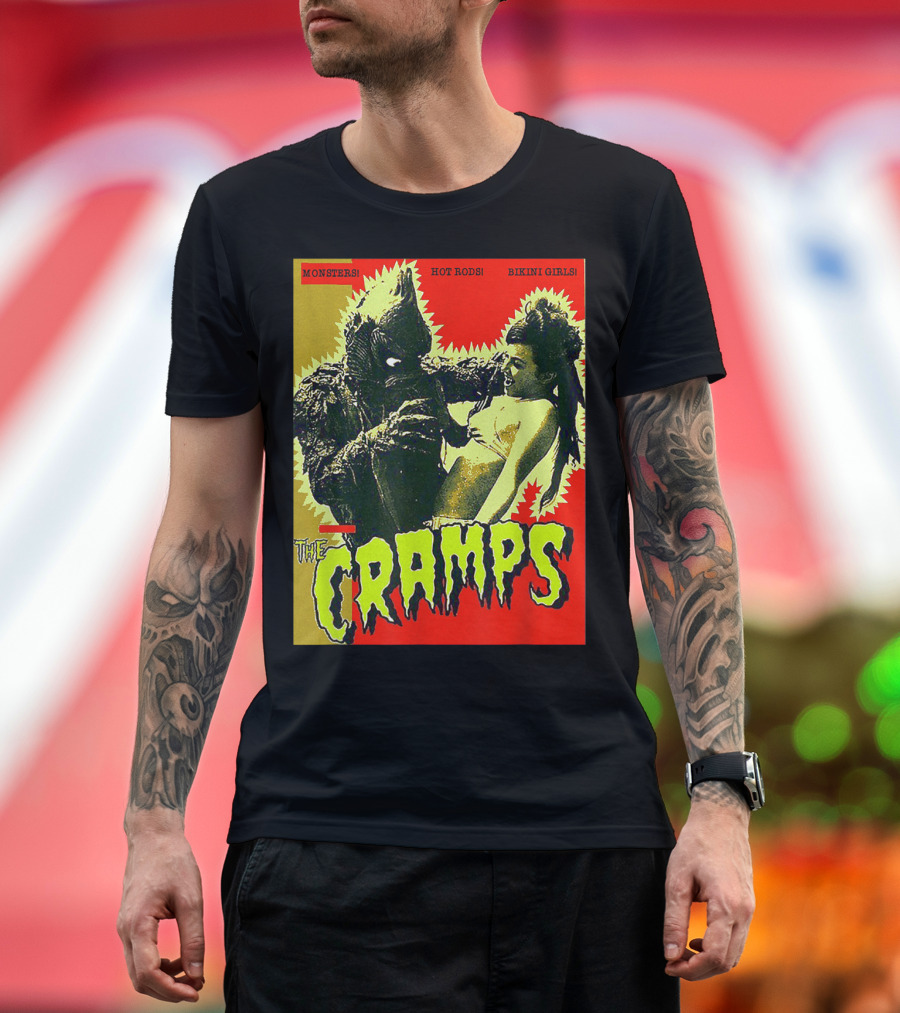 The Cramps Monsters Hot Rods Bikini Girls Punk Rock Band T-Shirt