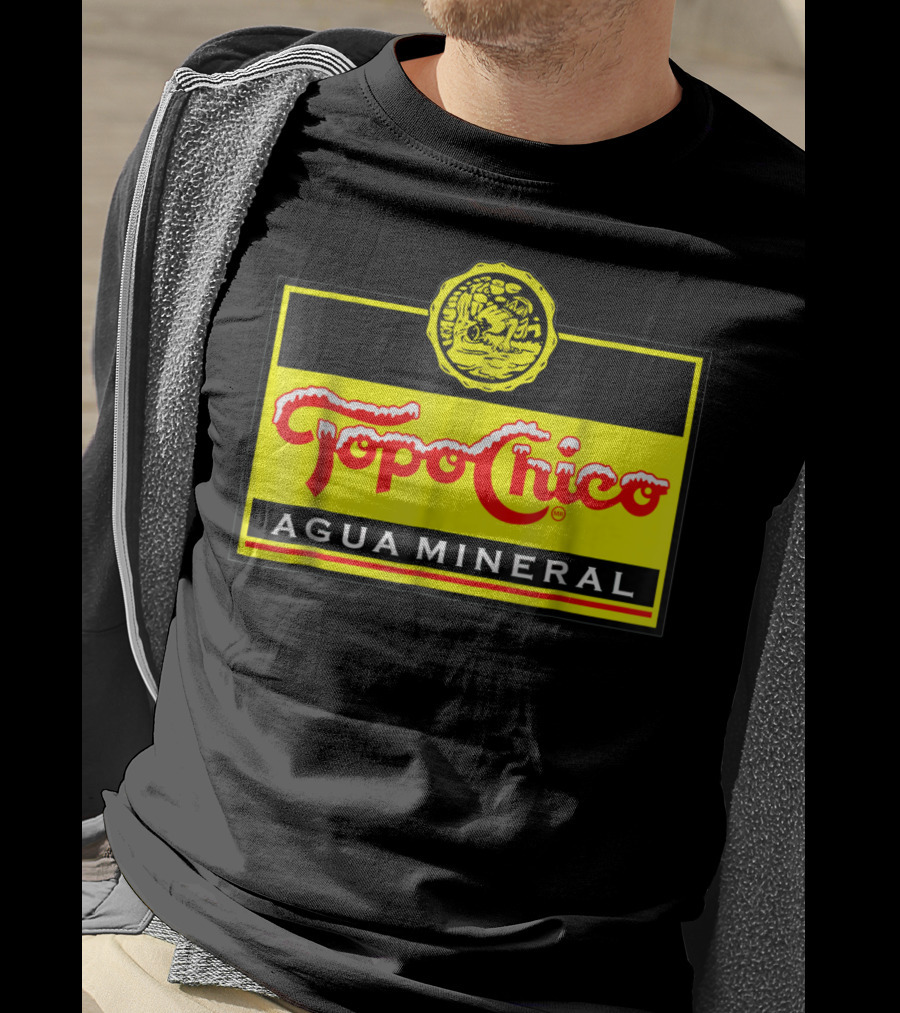 Topo Chico Agua Mineral Logo With Yellow T-Shirt