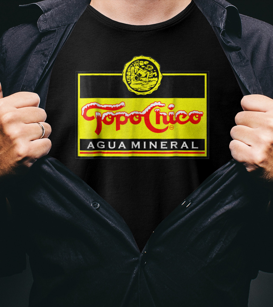 Topo Chico Agua Mineral Logo With Yellow T-Shirt