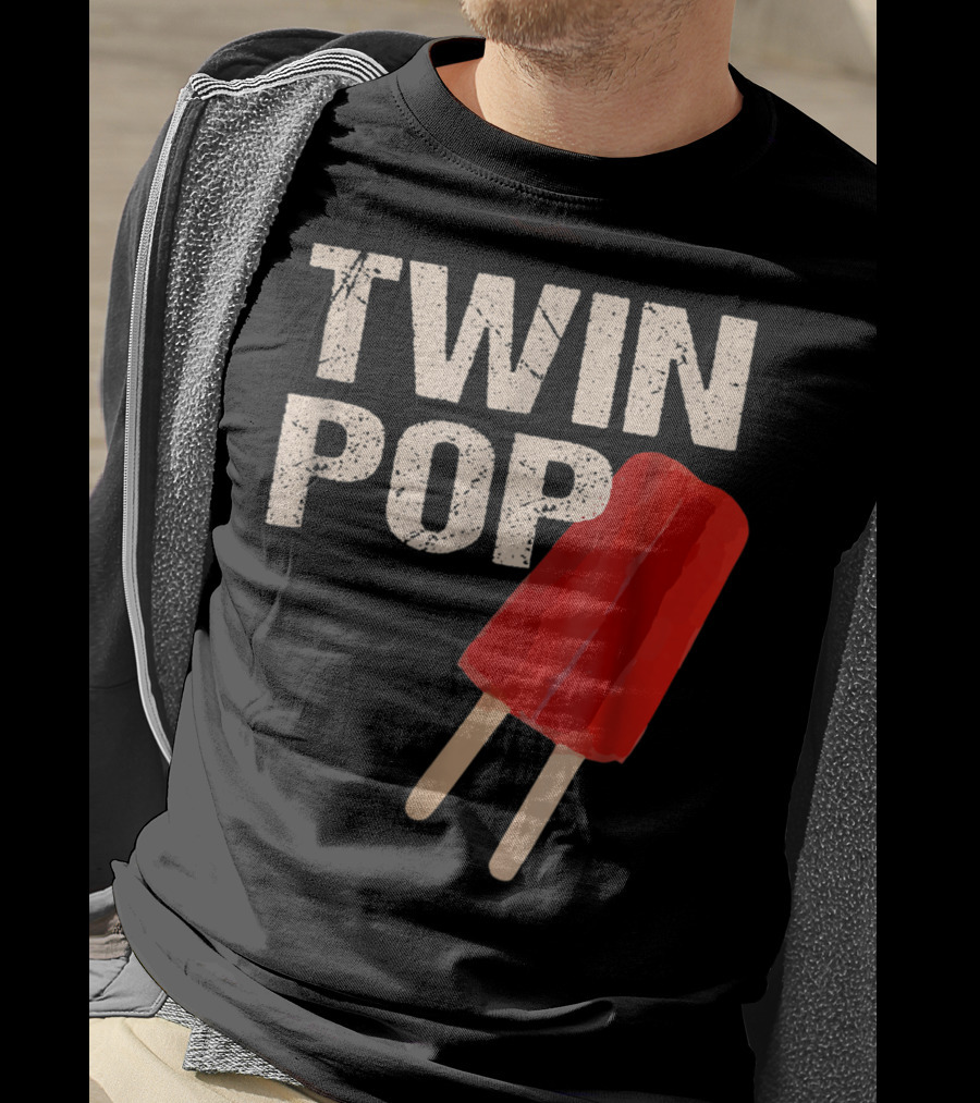 TWIN POP For Grandpa Twins Dad Ice Cream Popsicle T-Shirt