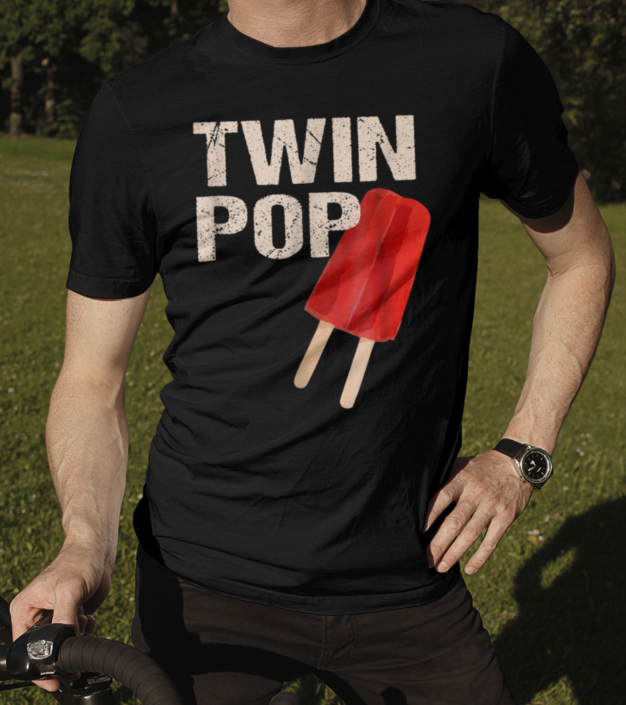 TWIN POP For Grandpa Twins Dad Ice Cream Popsicle T-Shirt