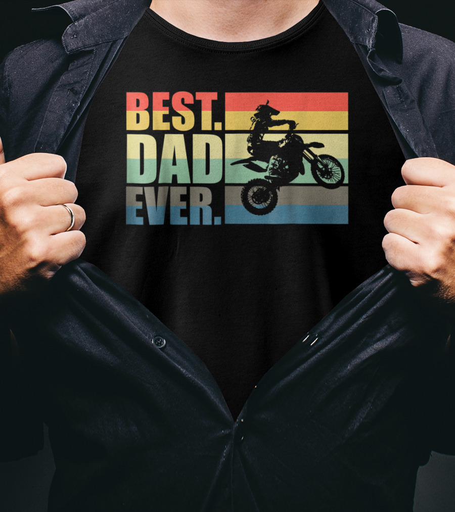 BEST DAD EVER Vintage Motocross Father's Day T-Shirt